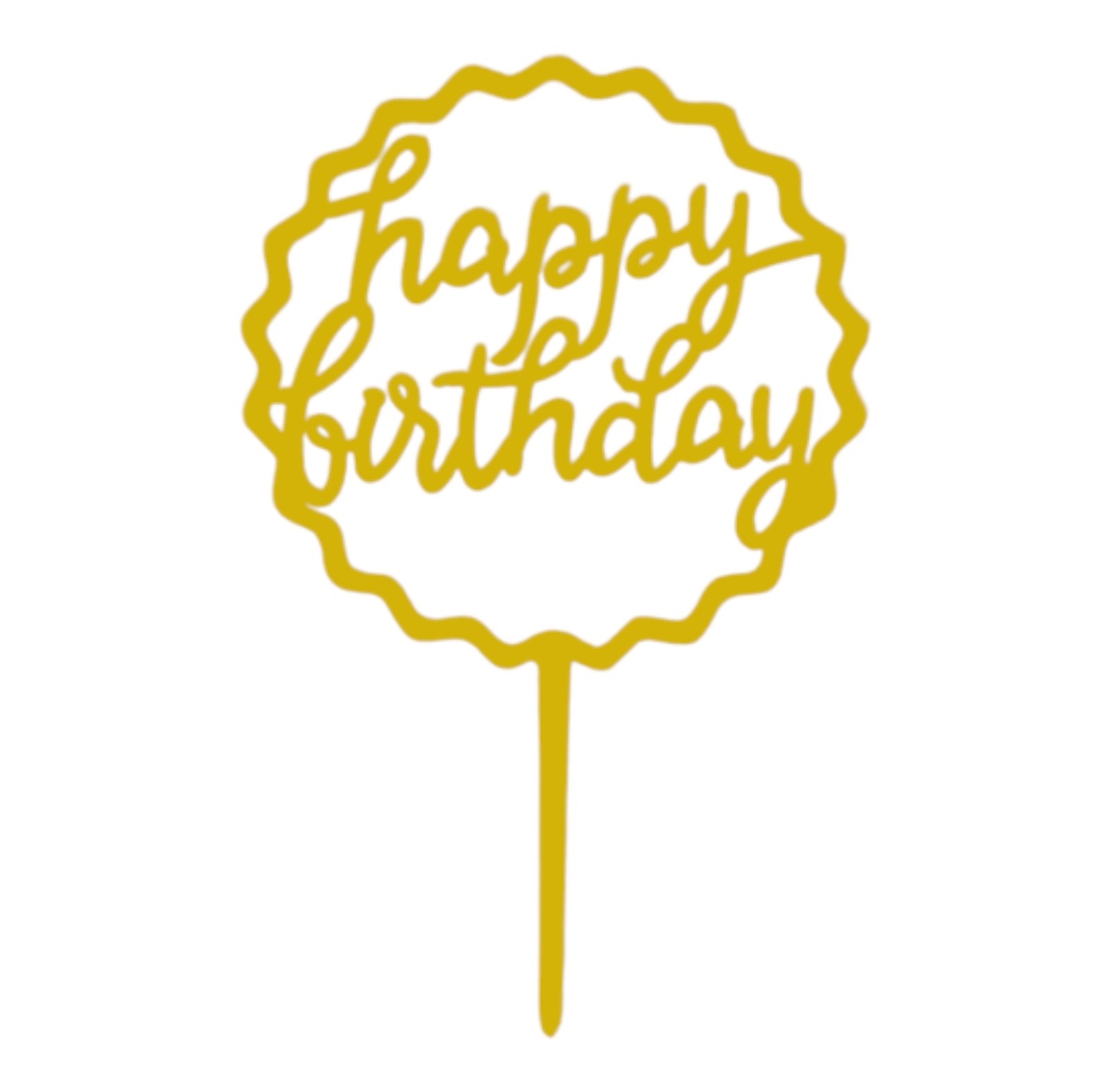 Cake Topper Happy Birthday Cartel Gold Gold Tm 9909